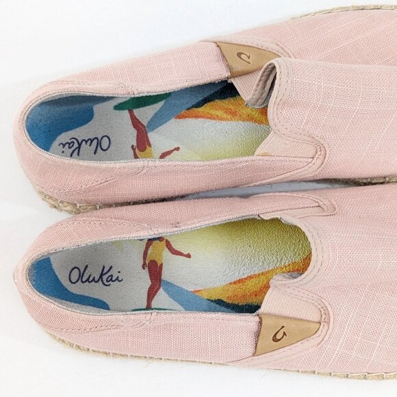 Womens Olukai Shoes Size 10 Kaula Pa'a Kapa Espadrilles Rose Pink - Picture 5 of 7
